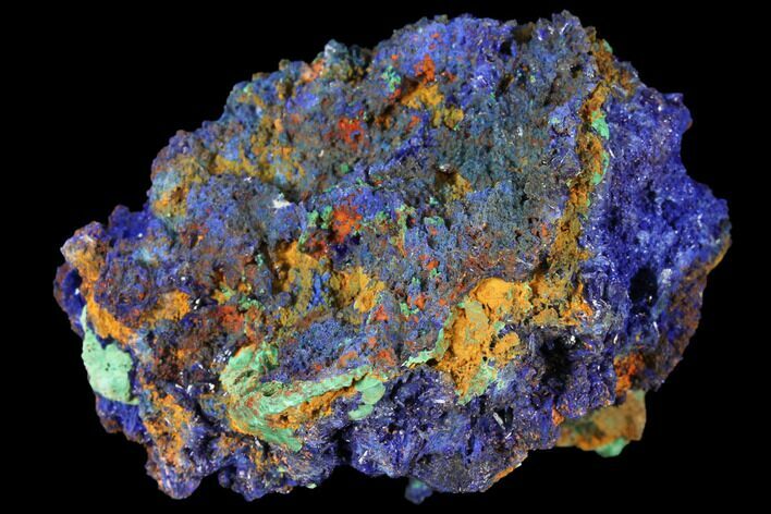 Sparkling Azurite and Malachite Crystal Cluster - Morocco #127519